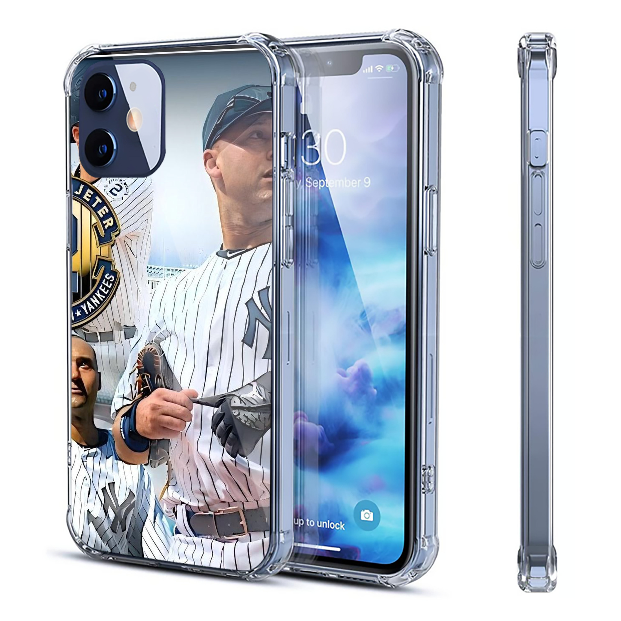 Derek Jeter 40 Clear IPhone 12 Case – Soft TPU With UV Print – Enhanced Drop Protection, Precise Fit, Anti-Fingerprint, Customizable Design, Scratch-Resistant, Yellow-Resistant